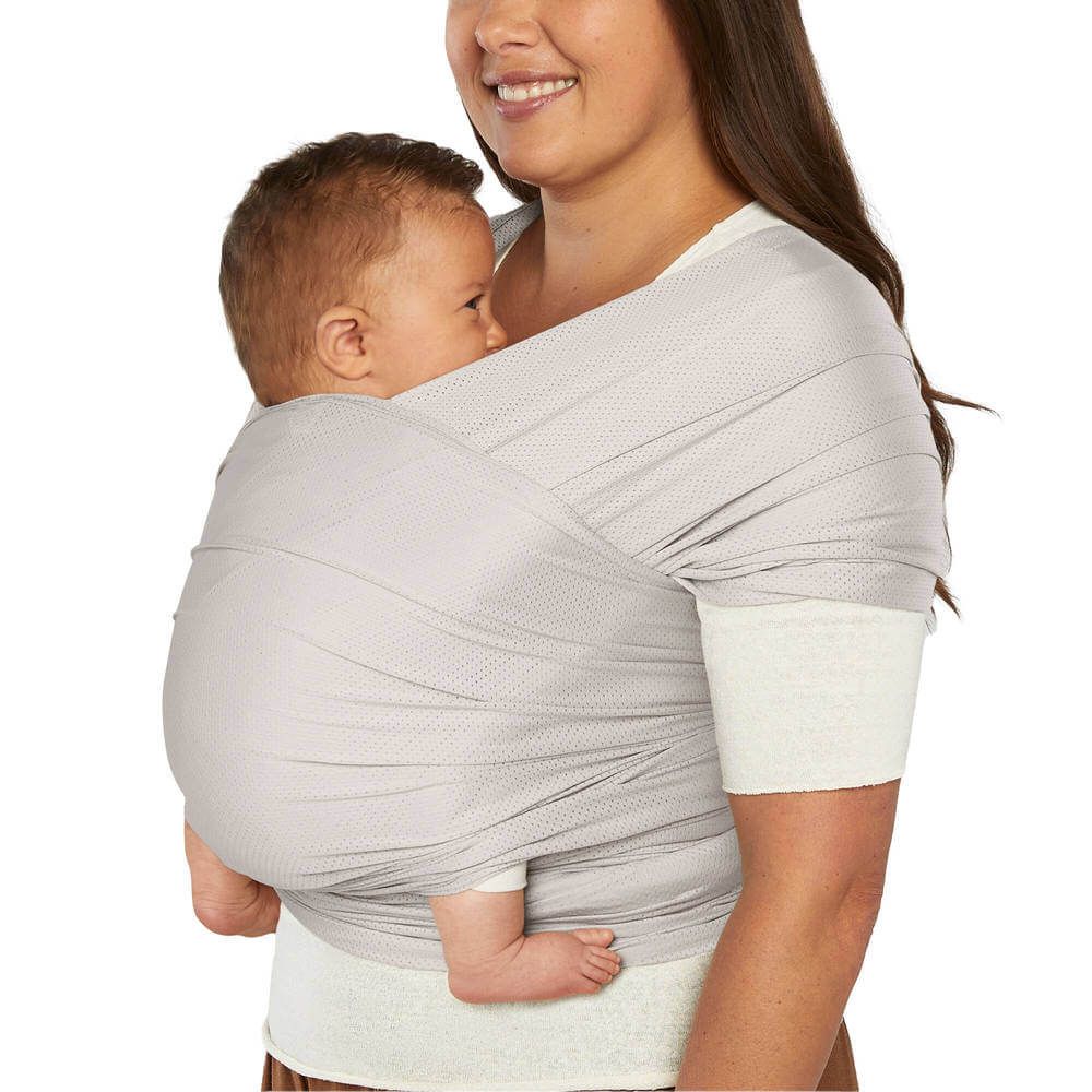 ergobaby Aura Baby Wrap Sustainable Mesh - Soft Grey image 0