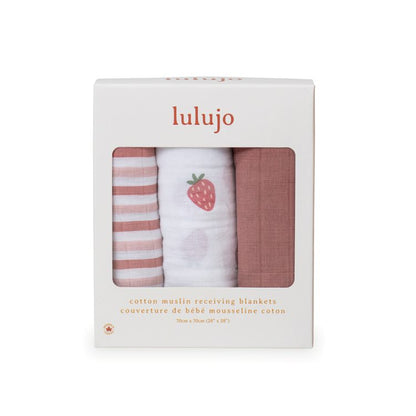 Lulujo Cotton Muslin Receiving Blankets - 3 Pack image 6