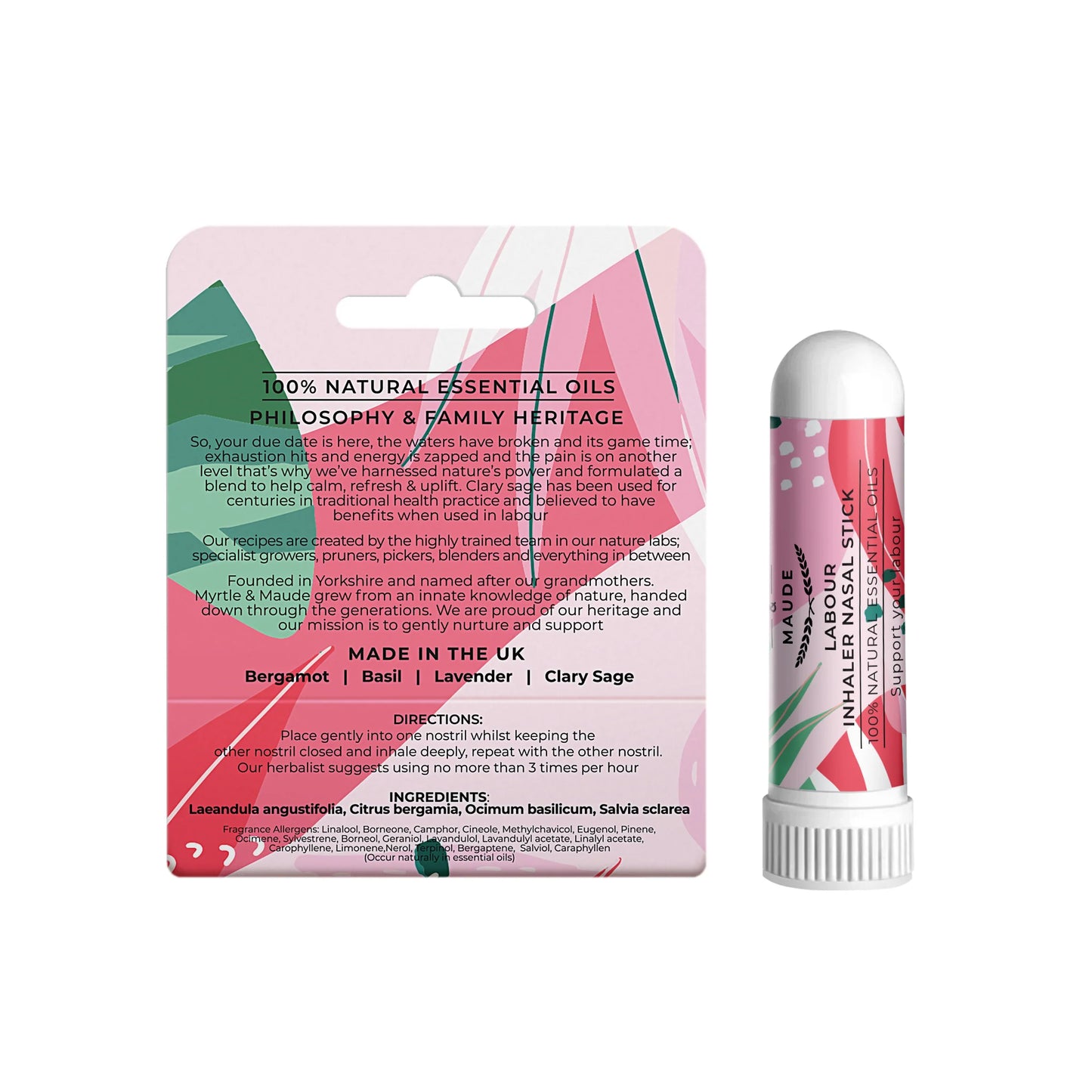 Myrtle & Maude Labour Aromatherapy Inhaler Nasal Stick image 1