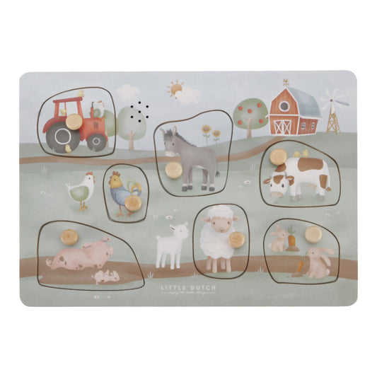 Little Dutch Wooden Sound Puzzle - Little Farm image 0