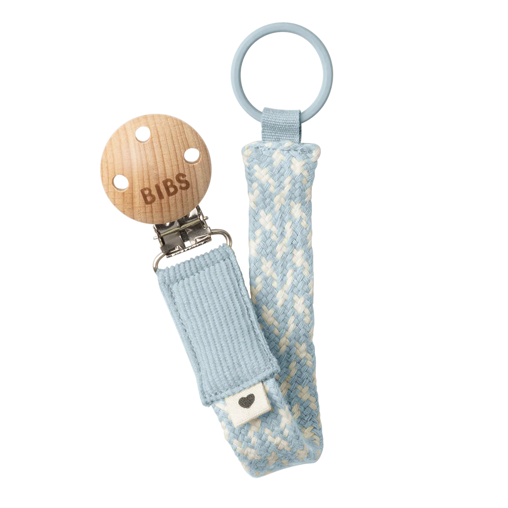 BIBS Pacifier Clip - Baby Blue/Ivory image 0