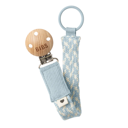 BIBS Pacifier Clip - Baby Blue/Ivory image 0