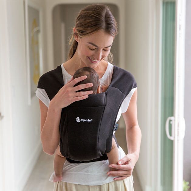 ergobaby Embrace Newborn Carrier Soft Knit Pure Black image 3