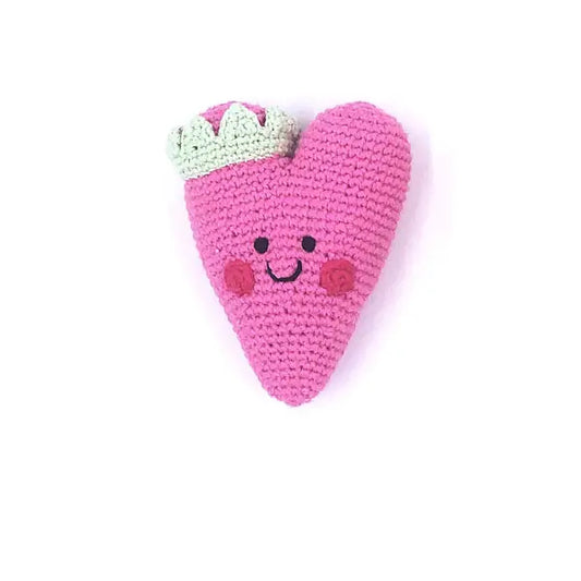 Pebble Friendly Heart Rattle Pink image 0