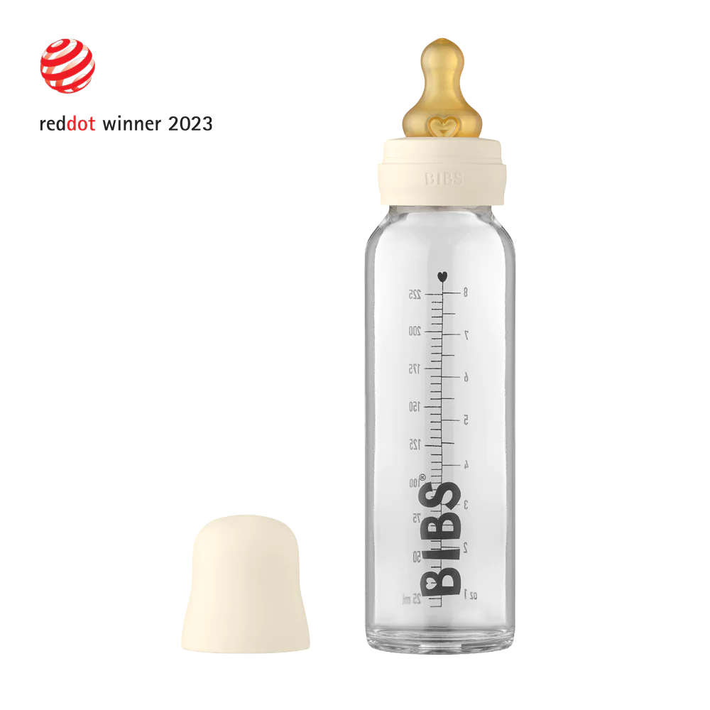 BIBS Baby Glass Bottle Complete Set 225ml - Ivory image 0