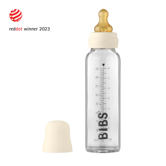 BIBS Baby Glass Bottle Complete Set 225ml - Ivory image 0