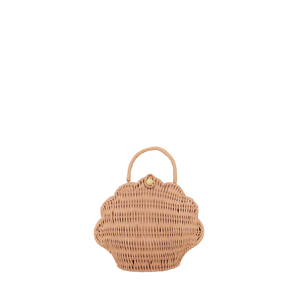 Olli Ella Rattan Shell Bag - Rose image 1