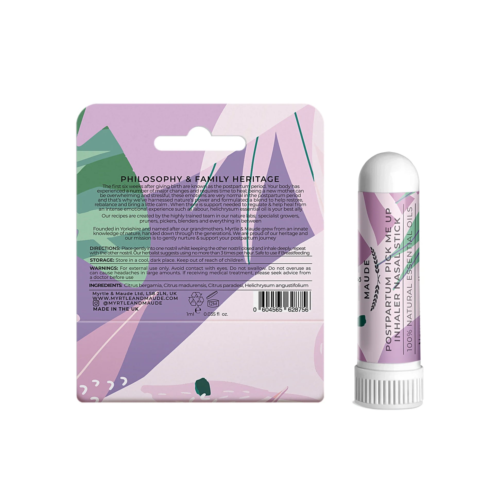 Myrtle & Maude Postpartum Essential Oil Nasal Inhalation Stick image 1