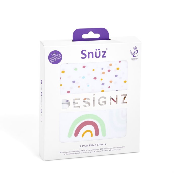 Snüz SnuzPod4 2 Pack Fitted Crib Sheets - Colour Rainbow image 1