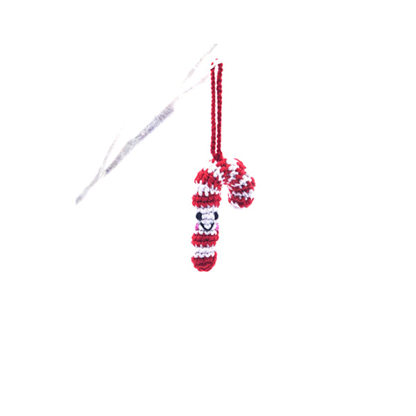 Pebble Christmas Decoration - Friendly Candy Cane image 0