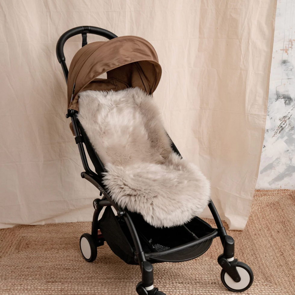 Sheepskin Pram Style Liner | Latte Long Hair image 1