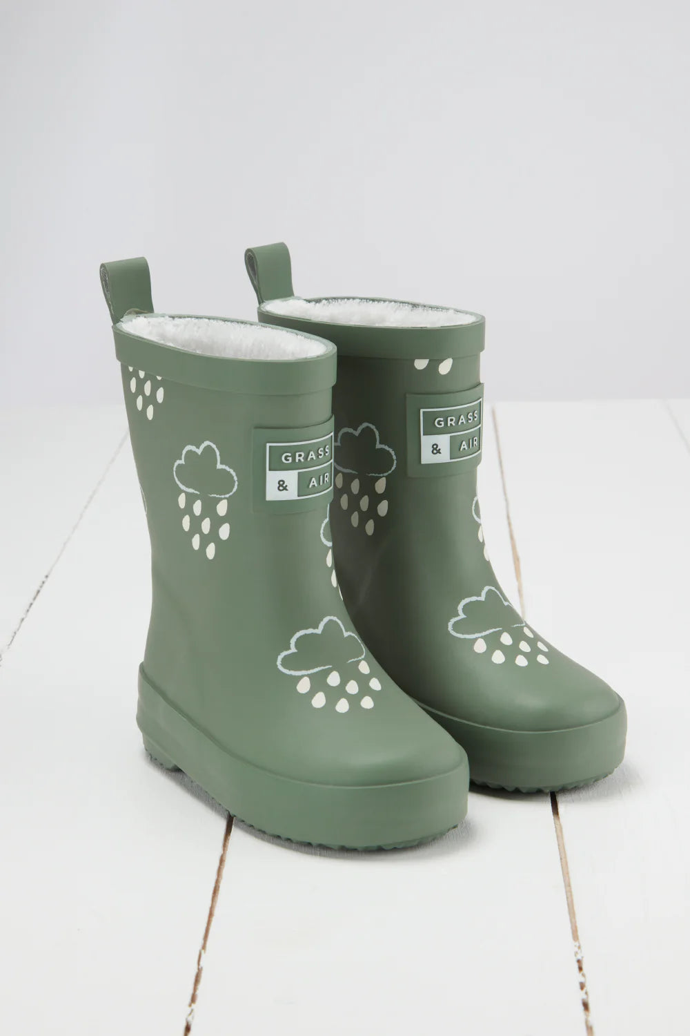 Grass & Air Colour Changing Wellies Khaki Green image 0