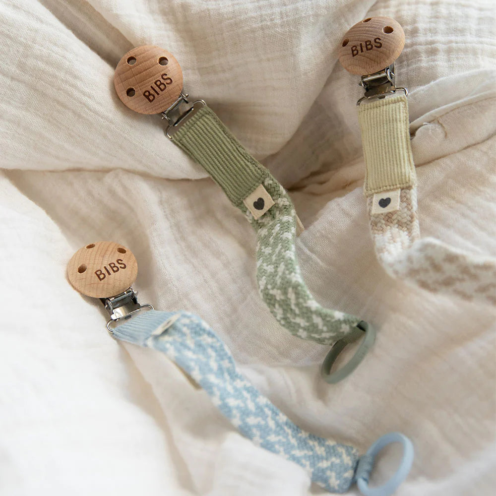 BIBS Pacifier Clip - Baby Blue/Ivory image 1