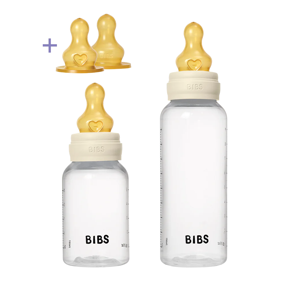 BIBS Baby Bottle Grow and Flow set 150ml/270ml Latex - Ivory