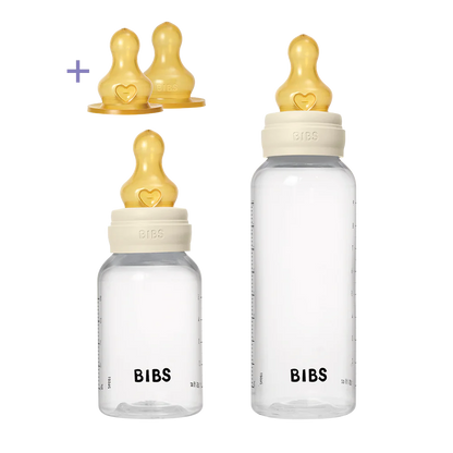 BIBS Baby Bottle Grow and Flow set 150ml/270ml Latex - Ivory