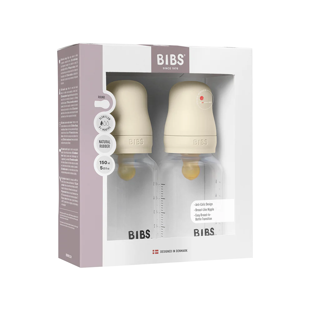 BIBS Baby BPA-Free PP Bottle Set 150ml 2 Pack Latex - Ivory