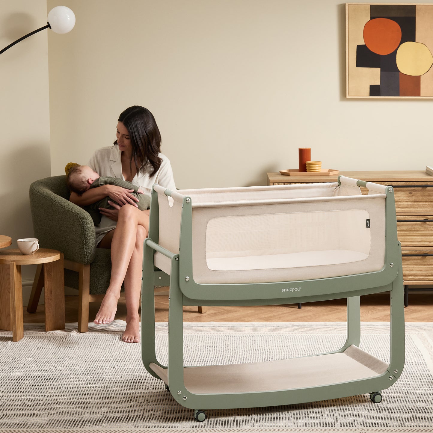 Snüz SnuzPod5 Bedside Crib - Sage