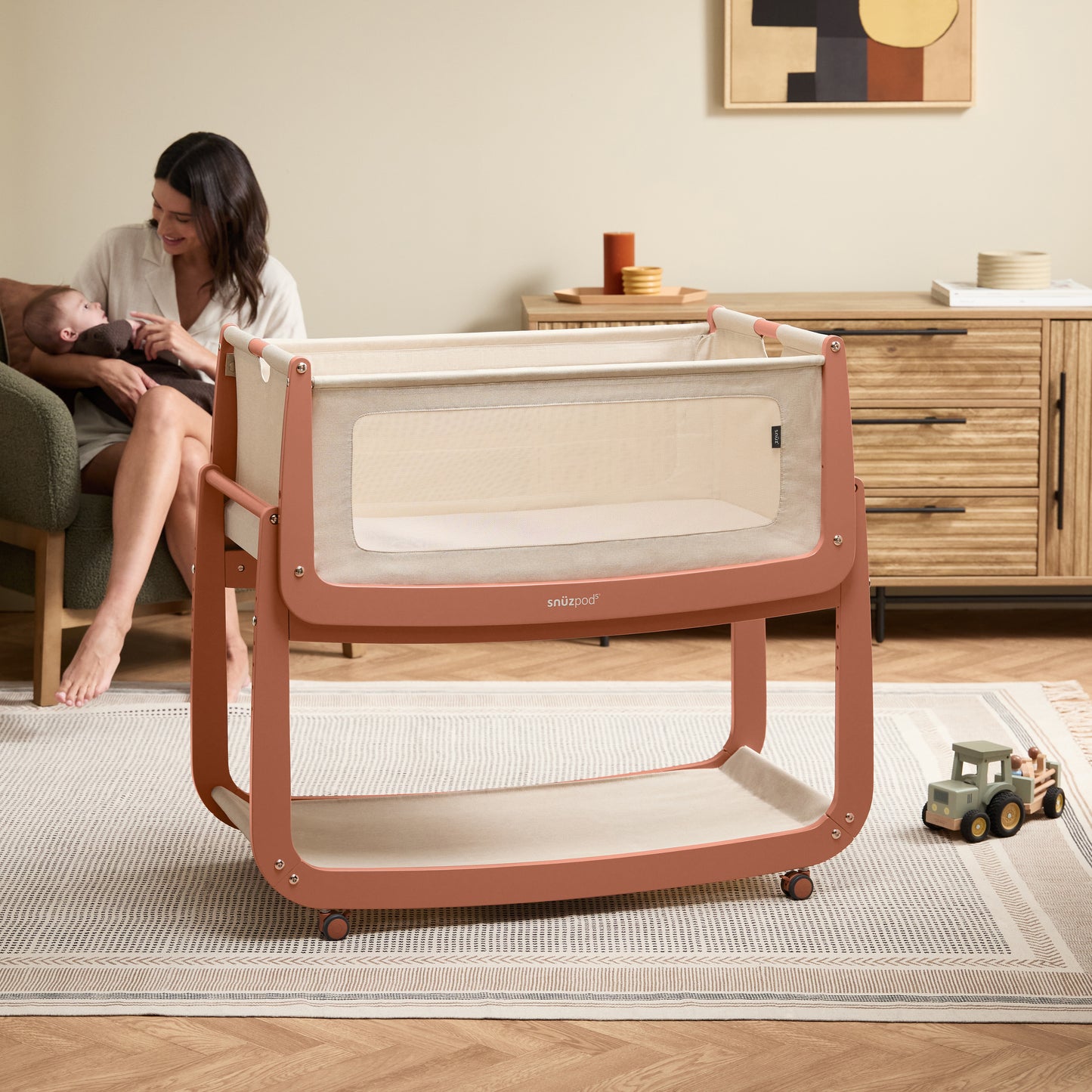 Snüz SnuzPod5 Bedside Crib - Terracotta