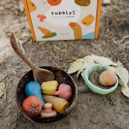 Olli Ella Tubbles Sensory Stones - Vibrant Veggies