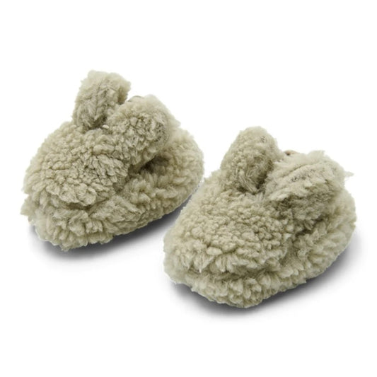 Little Dutch Teddy Booties - Soft Green 0-3m