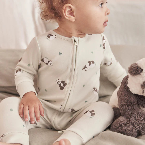 MORI Clever Zip Sleepsuit Panda Print