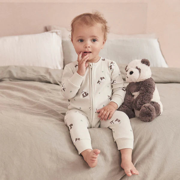 MORI Clever Zip Sleepsuit Panda Print