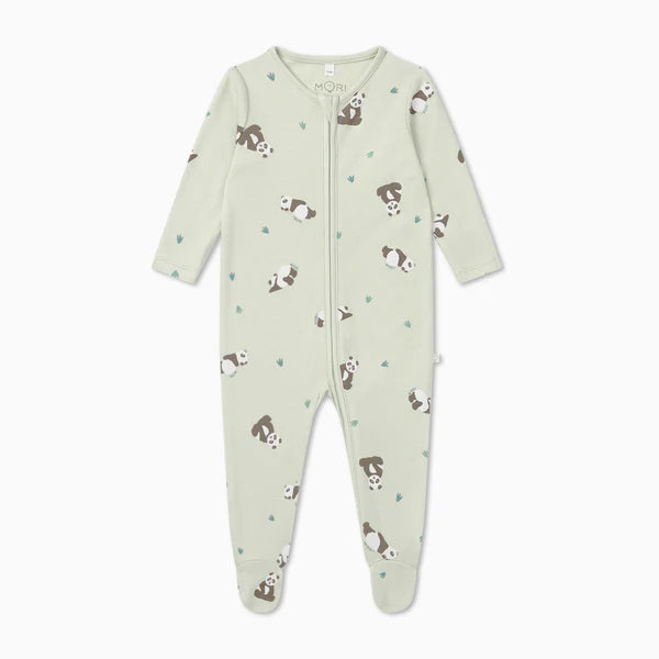 MORI Clever Zip Sleepsuit Panda Print