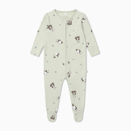 MORI Clever Zip Sleepsuit Panda Print