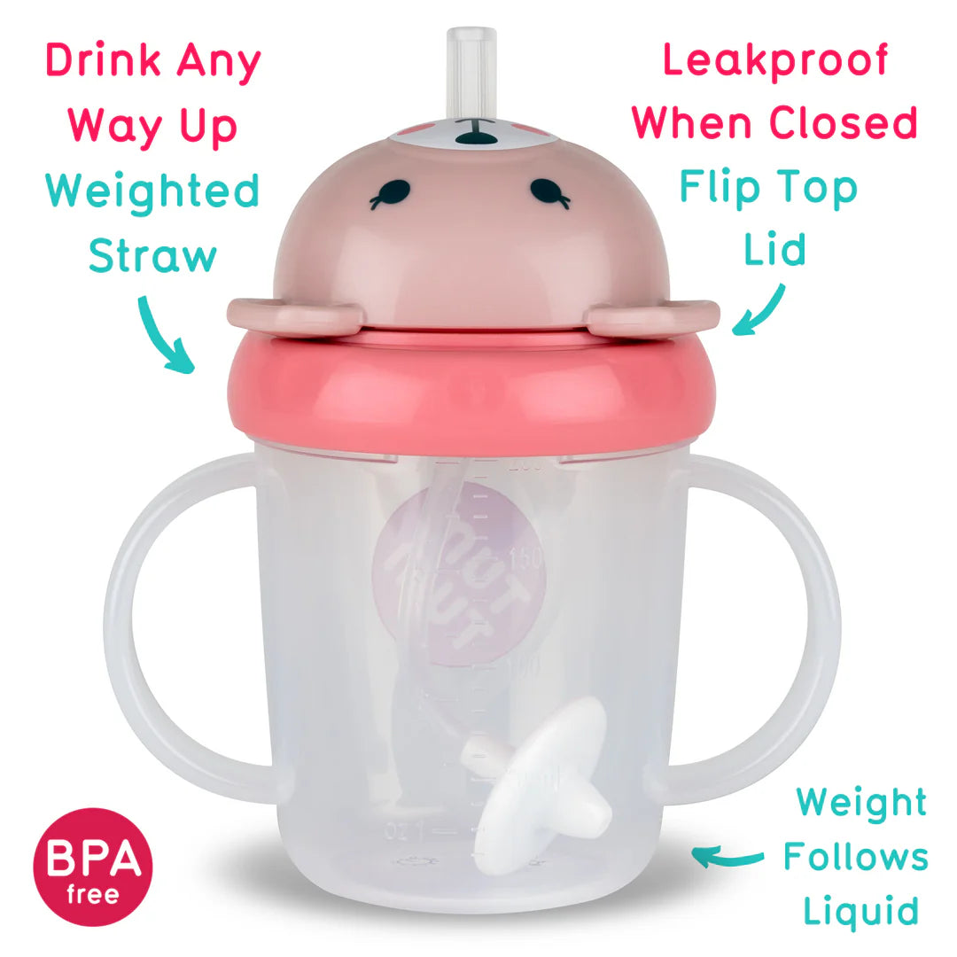 Tum Tum Tippy Up Weighted Straw Cup - Betsy Bear Small 200ml