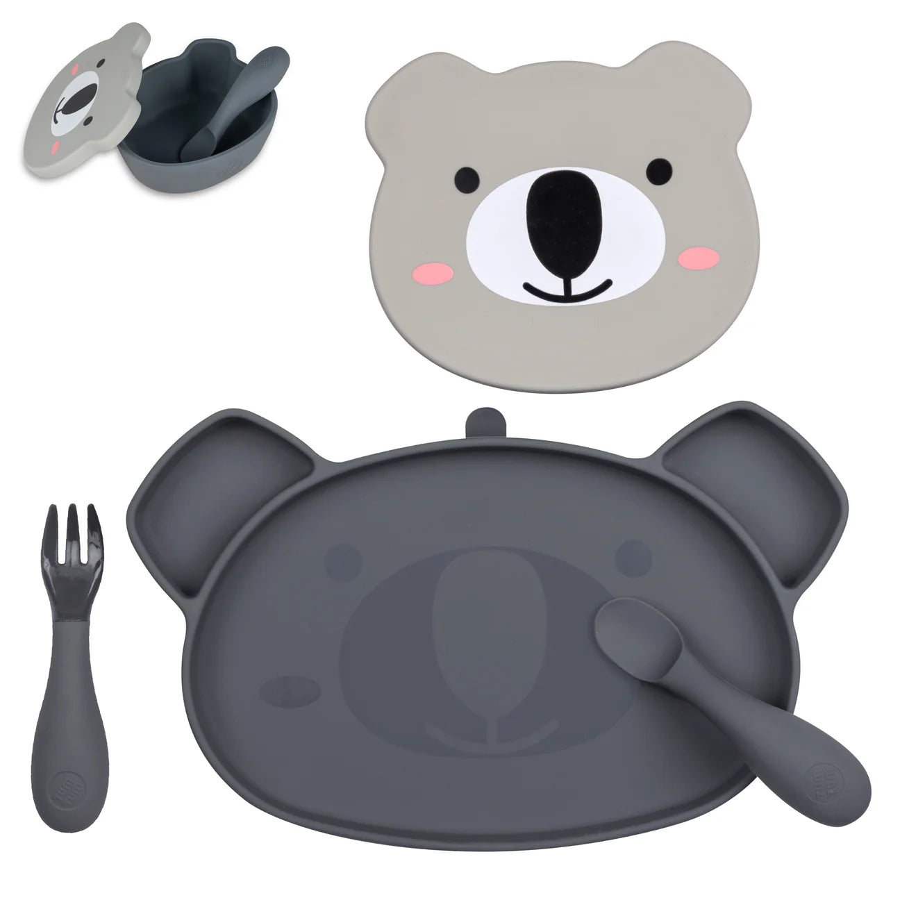 Tum Tum Baby Feeding Set Grey