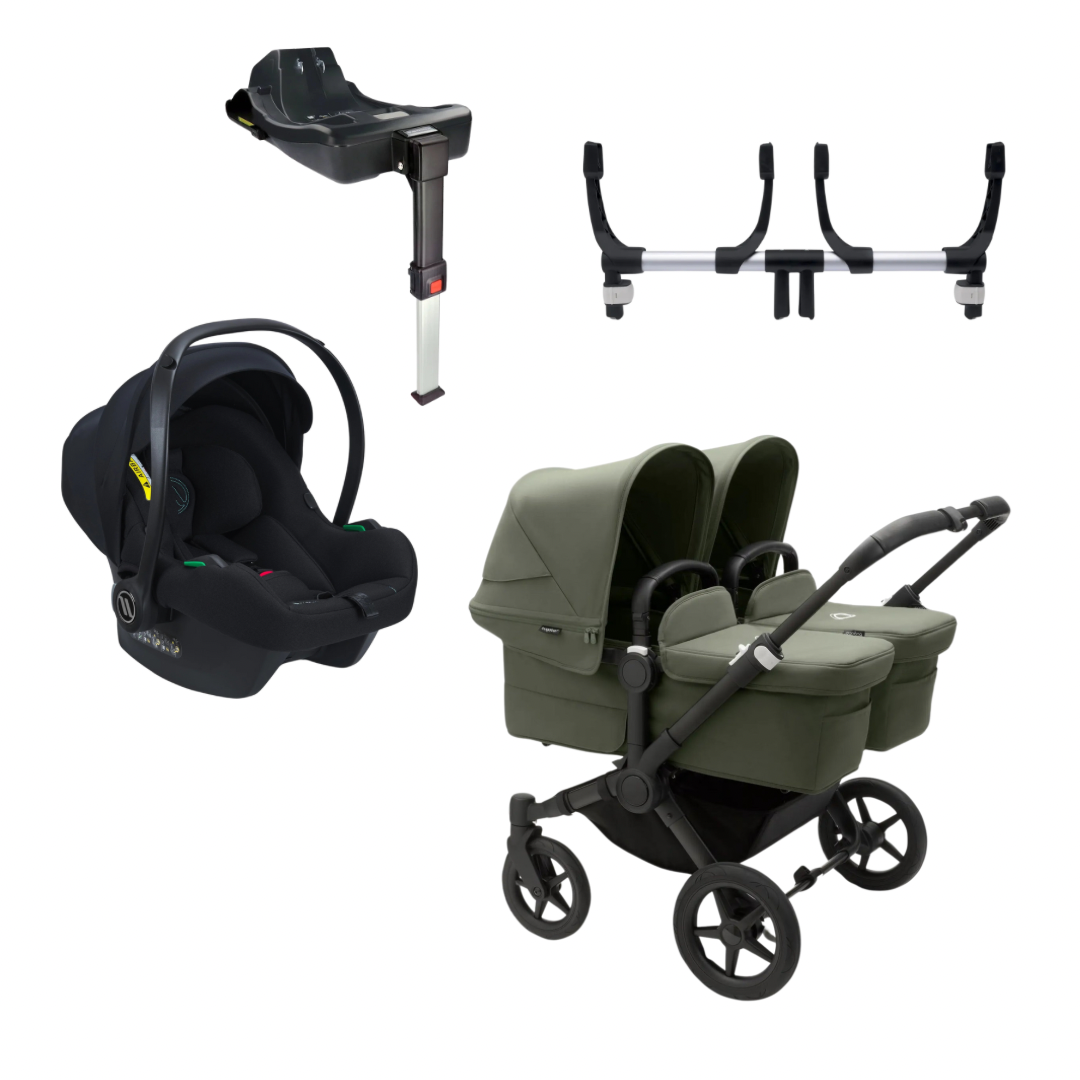 Bugaboo Donkey 5 Twin Pushchair with 2 Avionaut Cosmo Smart & 2 Dock2 Isofix Base