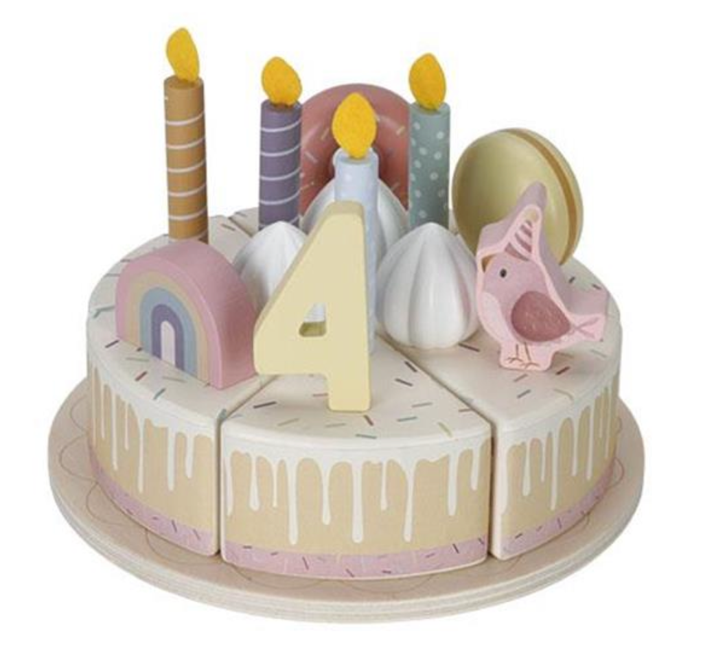 Little Dutch Wooden Birthday Cake Pink image 2