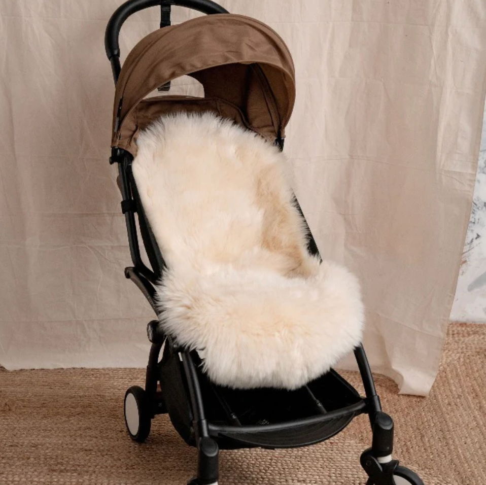 Baa Baby Sheepskin Pram Style Liner | Milk Long Hair image 1