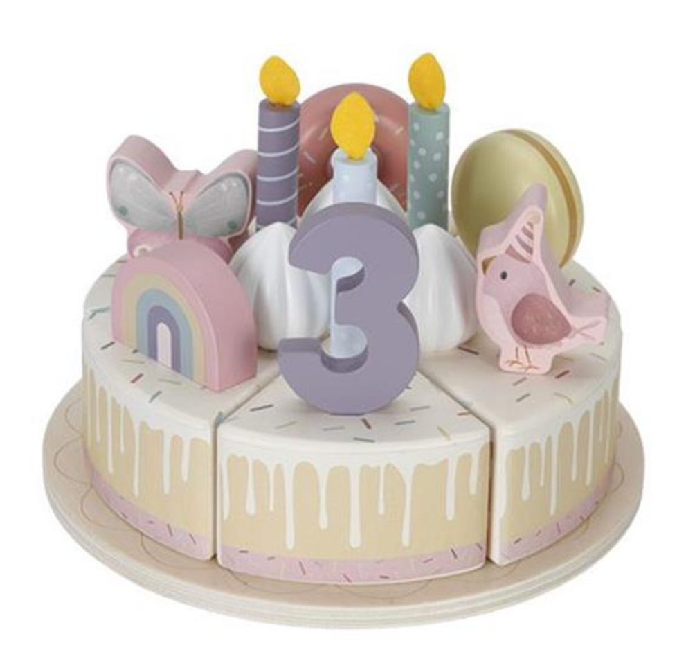 Little Dutch Wooden Birthday Cake Pink image 0