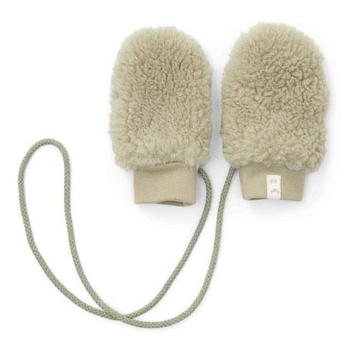 Little Dutch Teddy Mittens - Soft Green 0-3M image 0