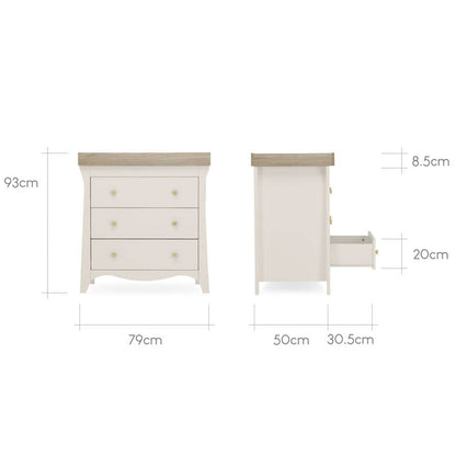 CuddleCo Clara 3 Piece Nursery Furniture Set - Cashmere & Ash