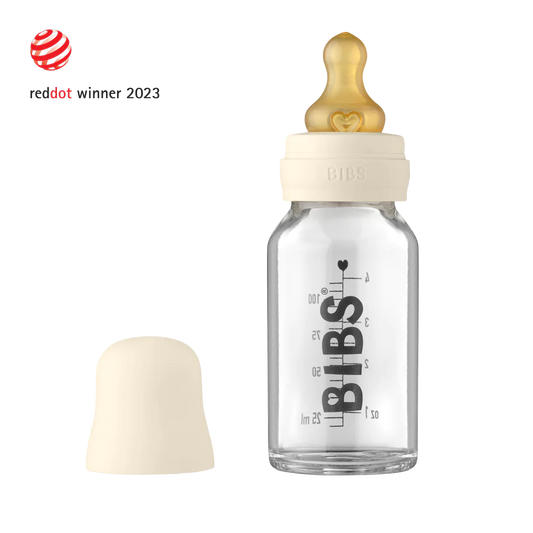 BIBS Baby Glass Bottle Complete Set 110ml - Ivory image 0