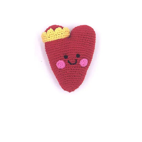 Pebble Friendly Heart Rattle Red image 0