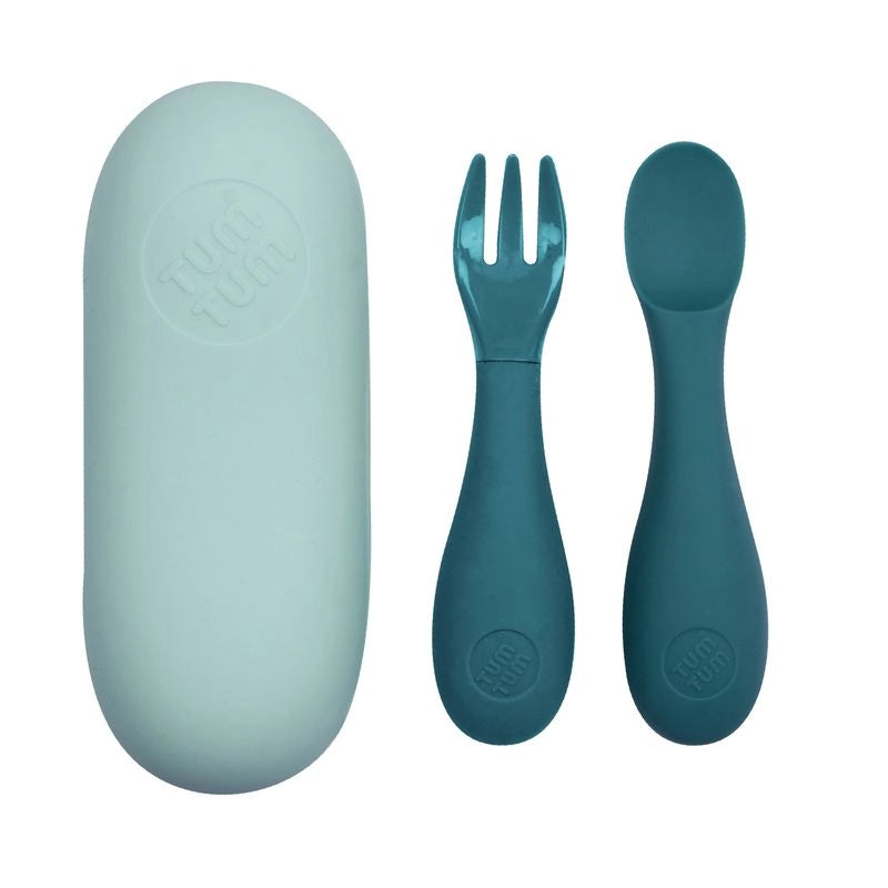 Tum Tum Baby Cutlery Set with Travel Case Blue