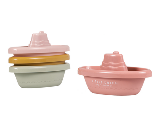 Little Dutch Stackable Bath Boats Pink image 0