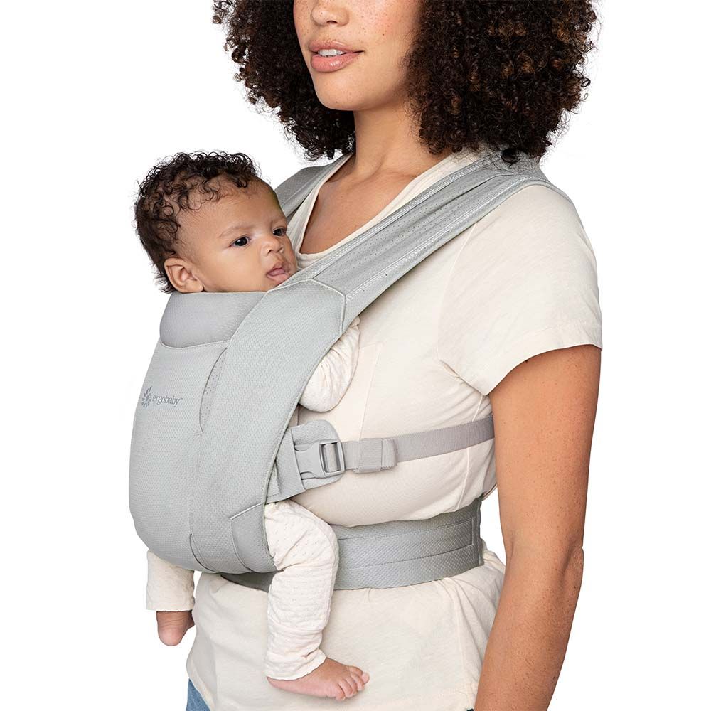 ErgoBaby Embrace Newborn Carrier Soft Mesh Soft Grey image 0