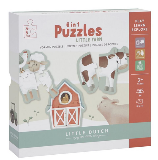 Little Dutch 6 in 1 Puzzles Little Farm image 0