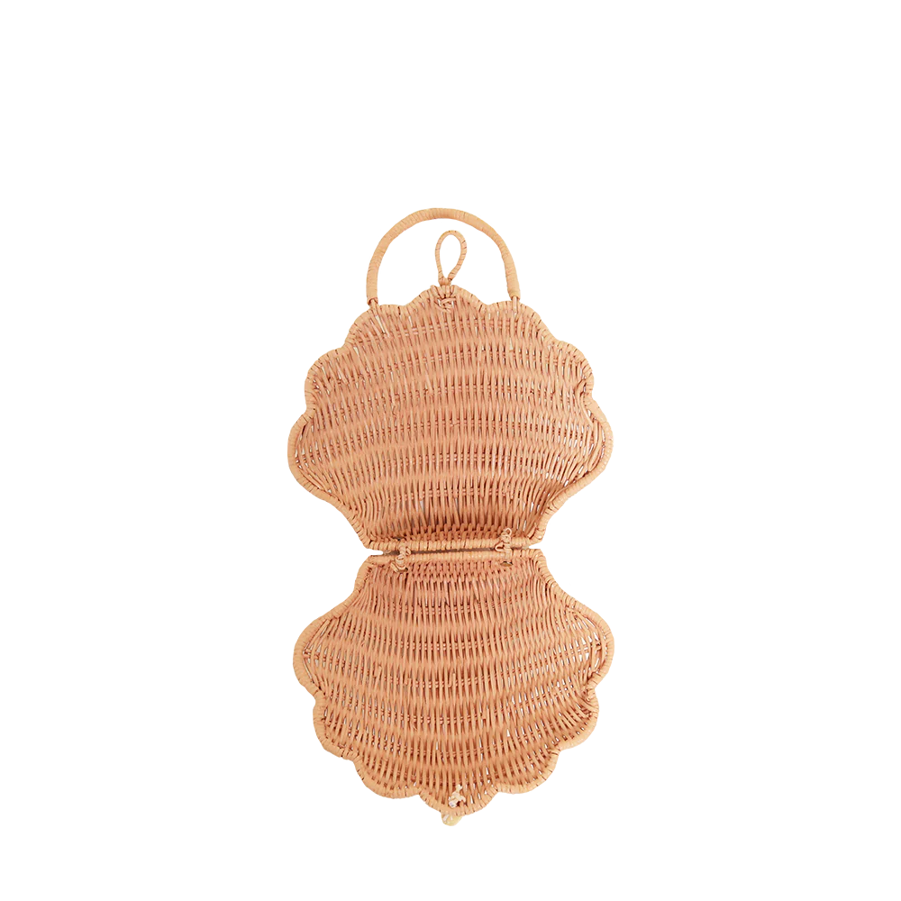 Olli Ella Rattan Shell Bag - Rose image 2