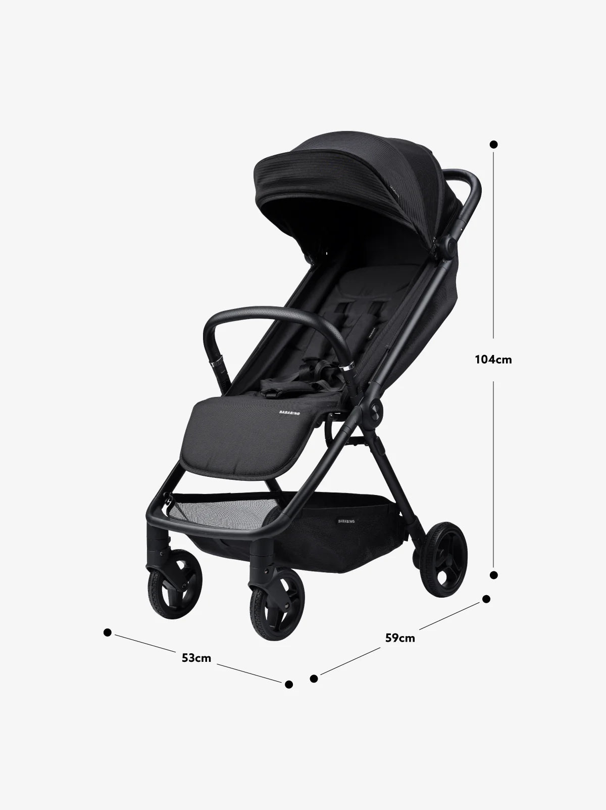 Bababing Auto Fold Compact Stroller - Almond